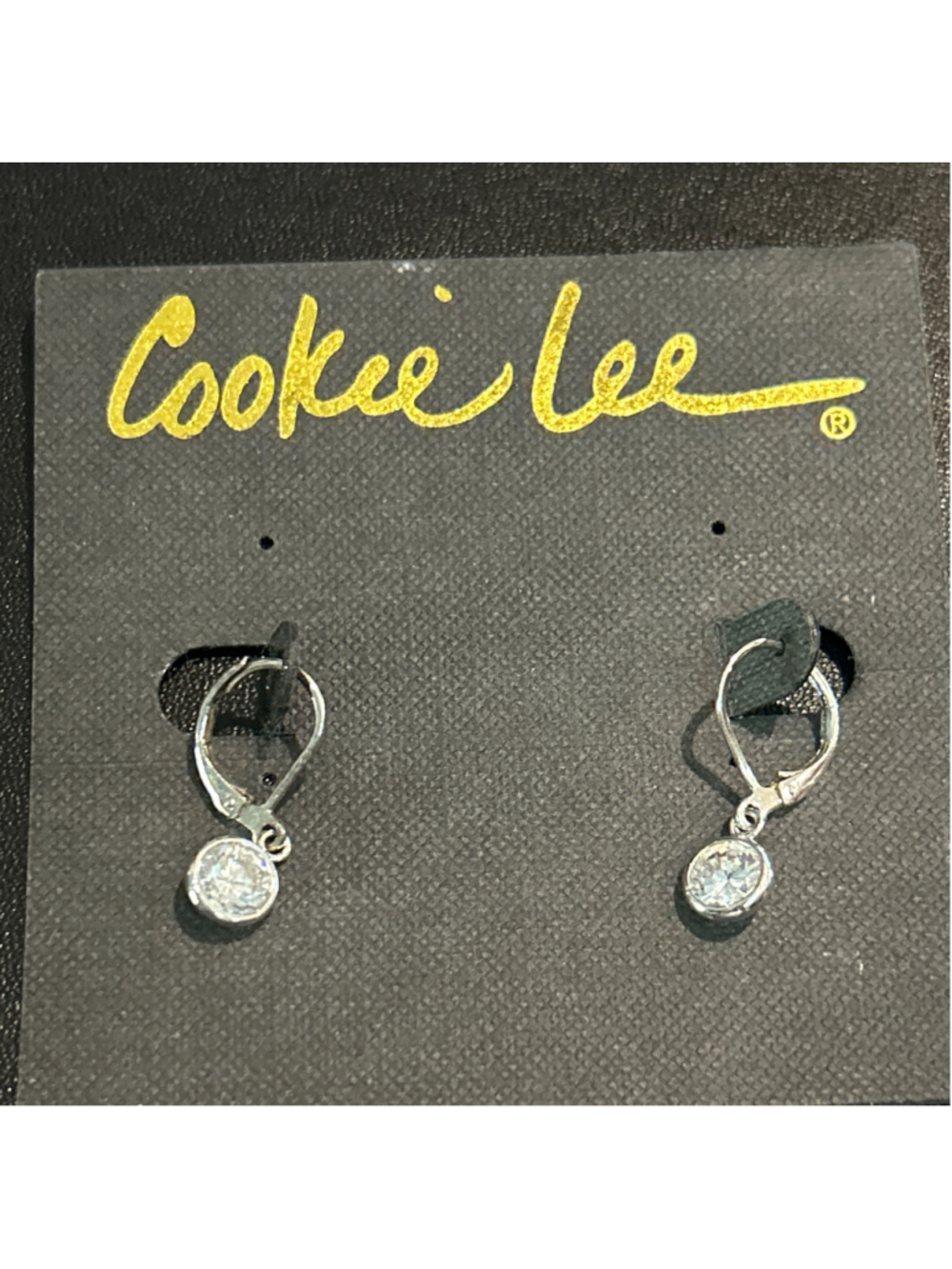 Women's Cookie Lee Silver Cubic Zirconia Drop Earrings One Size